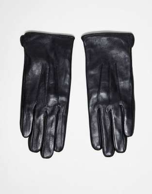 Barneys Originals real leather gloves in black