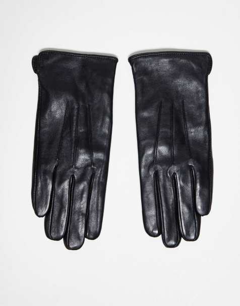 Barneys Originals real leather gloves in black - view 1