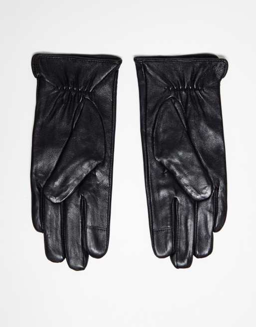 Barneys Originals real leather gloves in black, 2 of 4
