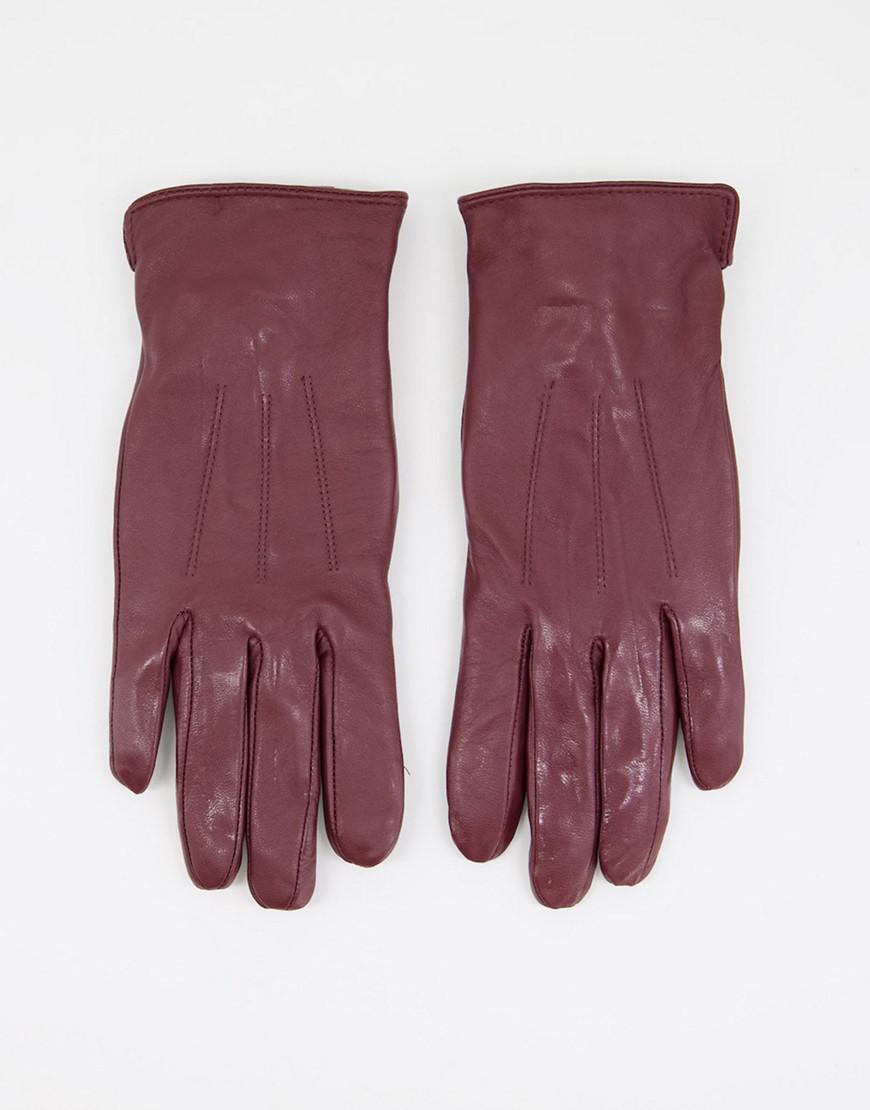 Barneys Originals Barney's Originals real leather gloves with touch screen compatibility in red