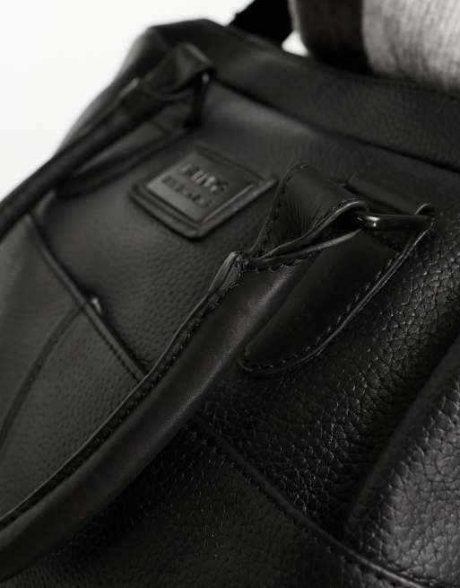 Barneys Originals real leather messenger bag in black, 3 of 4