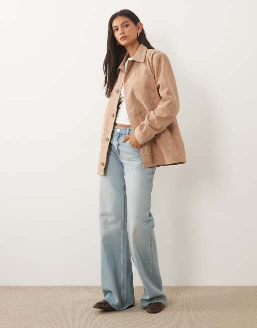 Barneys Originals Real suede chore jacket in sand, 3 of 4