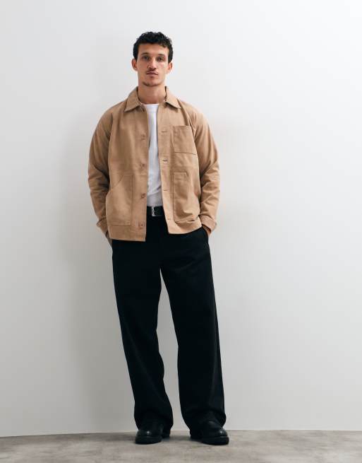 Barneys Originals Real suede chore jacket in sand, 2 of 5