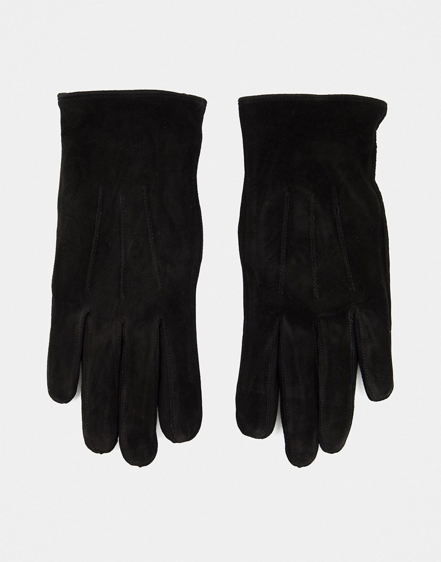 Barneys Originals Barney's Originals real suede gloves in black