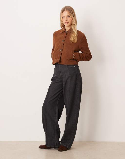 Barneys Originals Real suede harrington in tan, 2 of 4