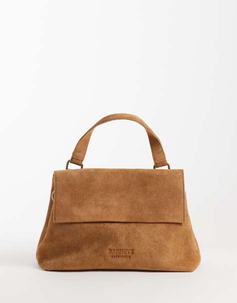 Barneys Originals Real suede shoulder bag in tan - view 1
