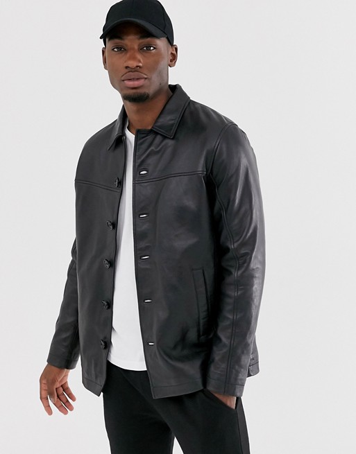 Barneys Originals reefer leather jacket