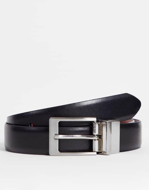 Barneys Originals reversible leather belt in black tan