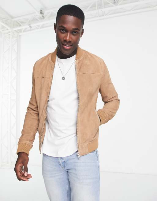 Asos suede bomber sale