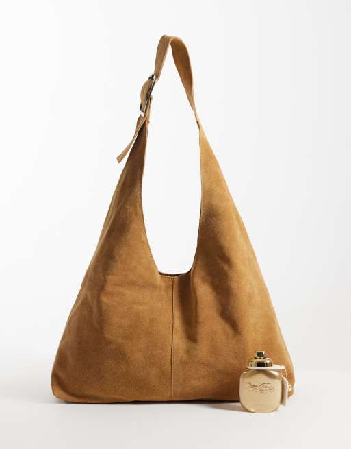 Barneys Originals Suede slouch bag in tan, 2 of 4