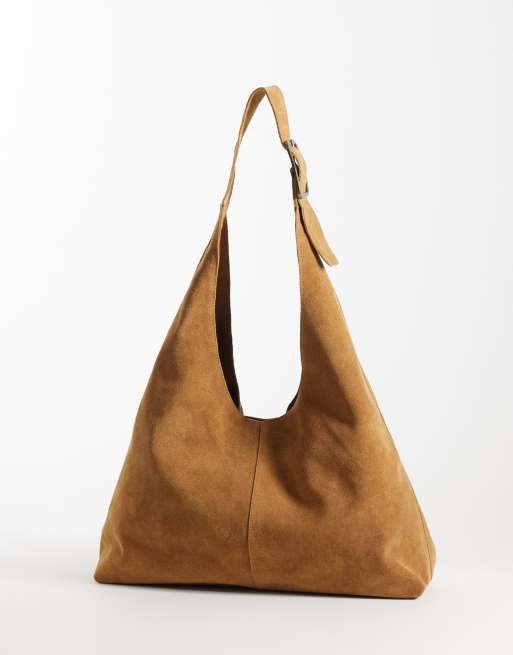 Barneys Originals Suede slouch bag in tan, 4 of 4