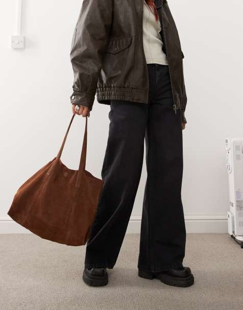 Barneys Originals suede tote bag in brown - view 1