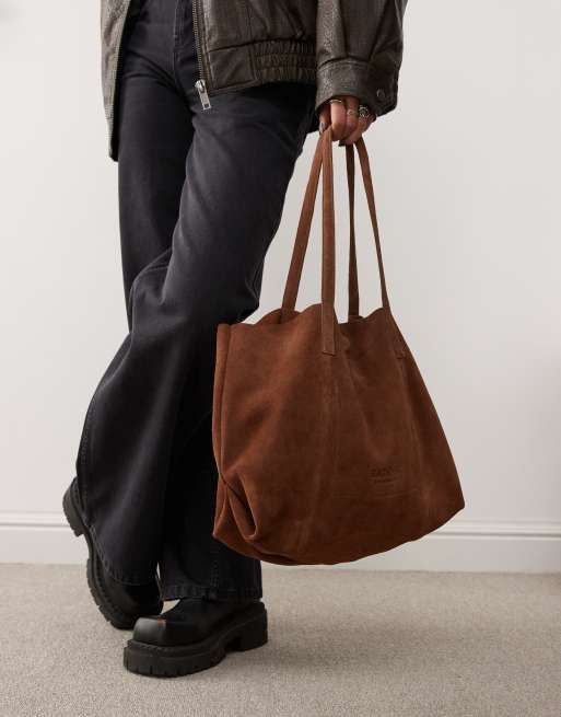 Barneys Originals suede tote bag in brown ASOS