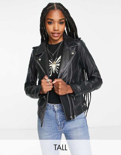 Asos tall leather outlet jacket