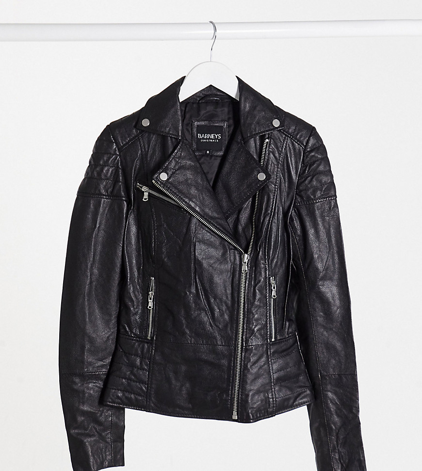 Barney S Original Tall - Barney's originals tall clara real leather jacket-black