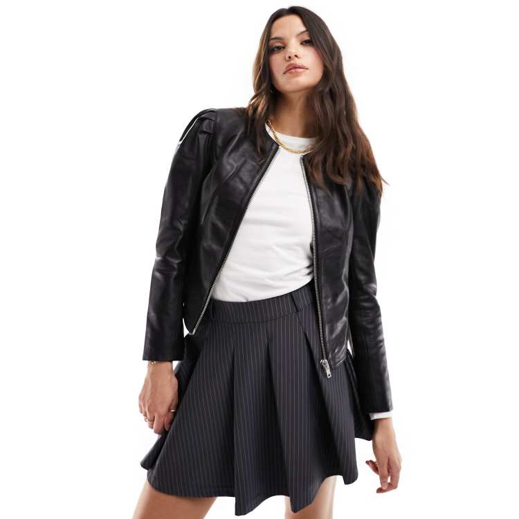 Asos barneys leather jacket sales