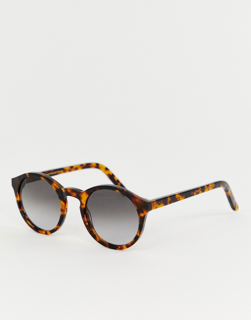 Barstow runde solbriller i havana-skildpadde fra Monokel Eyewear-Brun