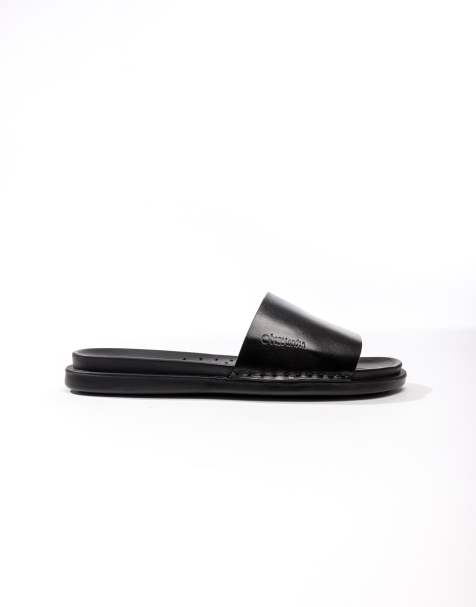 Base London Albany slide sandal in black - view 1