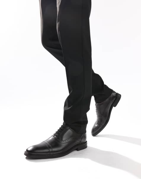 Base London Ascot toe cap oxford shoe in black - view 1