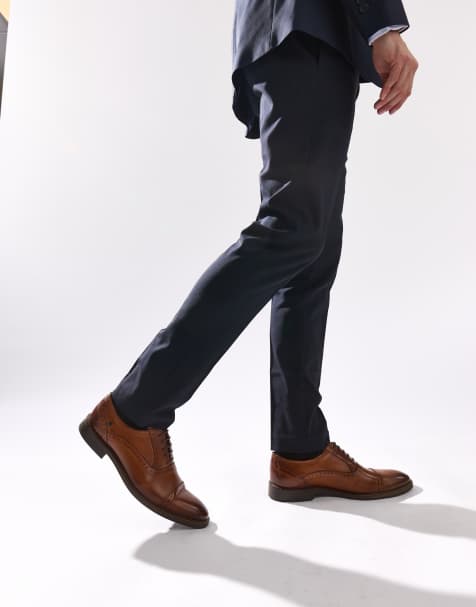 Base London Ascot toe cap oxford shoe in tan - view 1