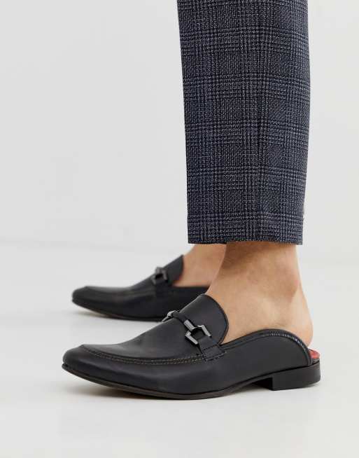 black loafers backless