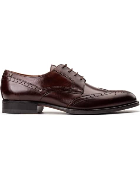 Base London Bell brogue shoe in brown - view 1