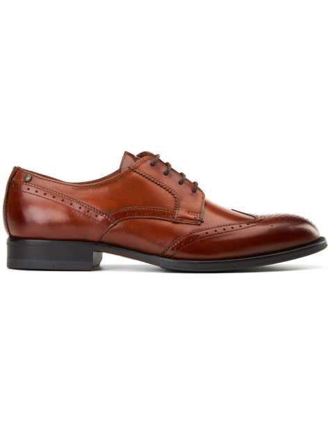 Base London Bell brogue shoe in tan - view 1