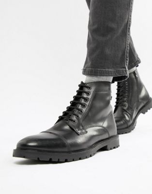 Base London – Brigade – Svarta skor med tåhätta