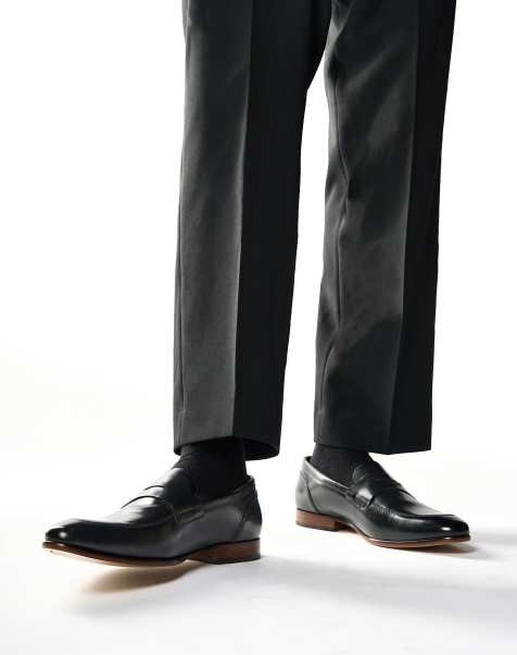 Base London Bruno penny loafer in black - view 1