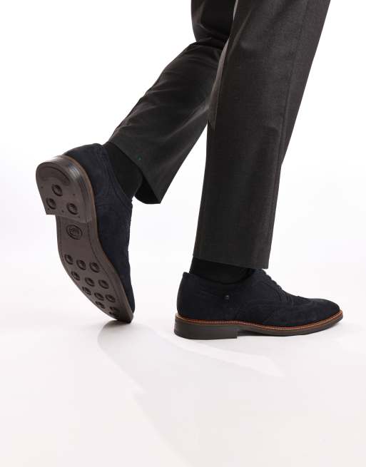 Base London Clarence brougue shoe in navy, 3 of 4