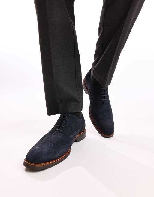 Base London Clarence brougue shoe in navy, 4 of 4