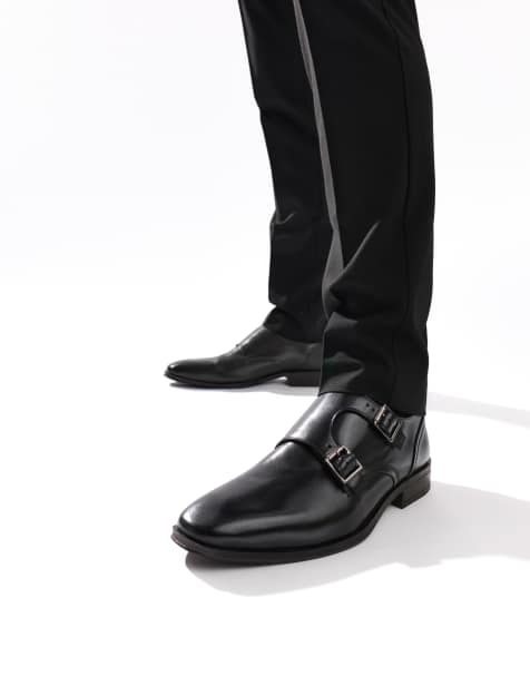 Base London Cleric double monk shoe in black - view 1