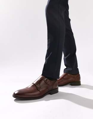  Cleric double monk shoe in dark tan