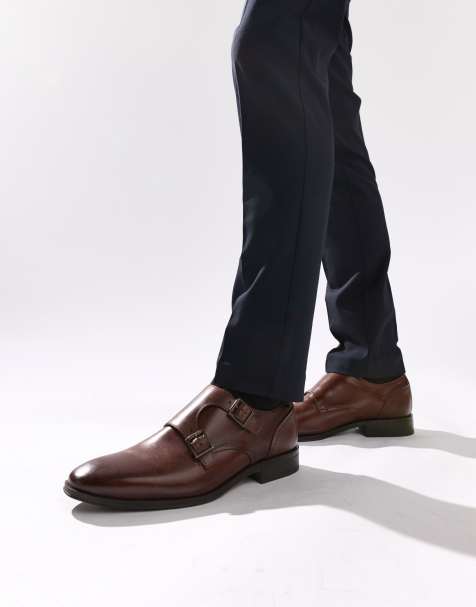 Base London Cleric double monk shoe in dark tan - view 1