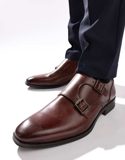Base London Cleric double monk shoe in dark tan, 3 of 4