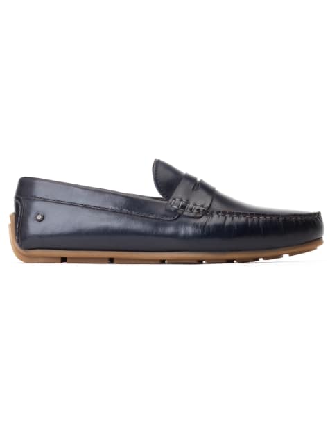 Base London Collins driver loafers in navy - view 1