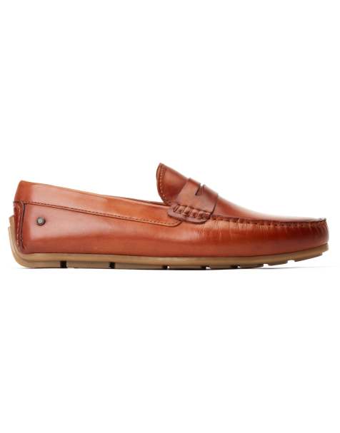 Base London Collins driver loafers in tan - view 1
