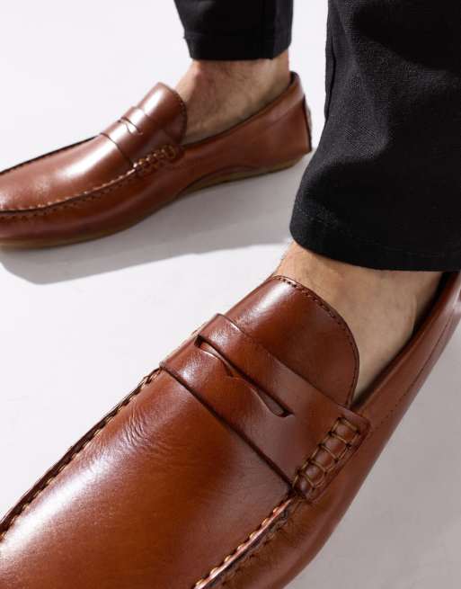 Base London Collins driver loafers in tan, 2 of 4