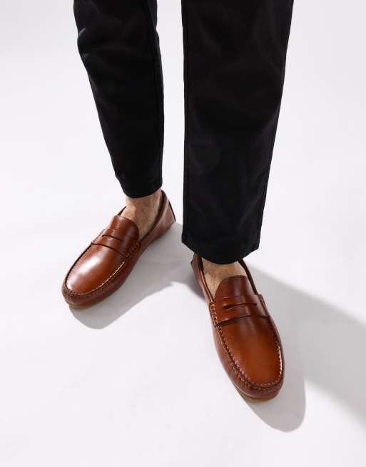 Base London Collins driver loafers in tan, 4 of 4