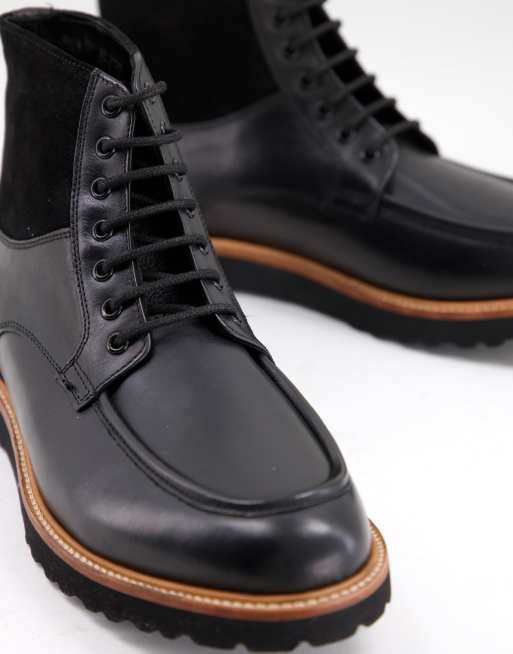 Base London - Colter - Bottines en cuir à lacets - Noir, 3 de 4