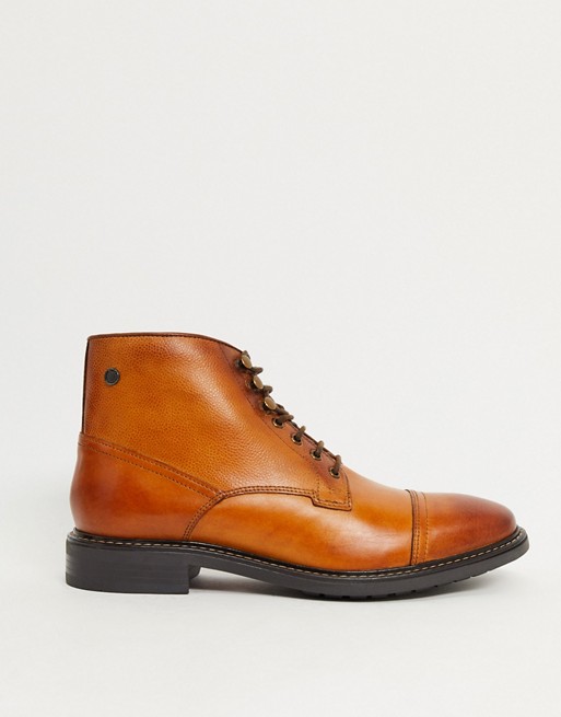 Base London conrad toe cap boots in tan leather