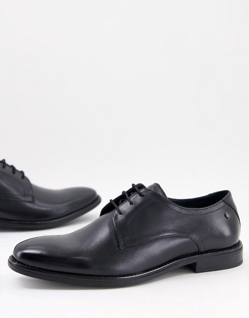 Base London corran lace up shoes in black leather