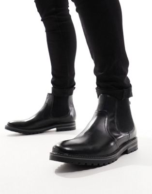 Base London Cutler Waxy Chelsea Boot in Black
