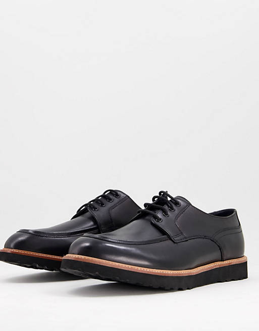 Base London dayton lace up shoes in black leather