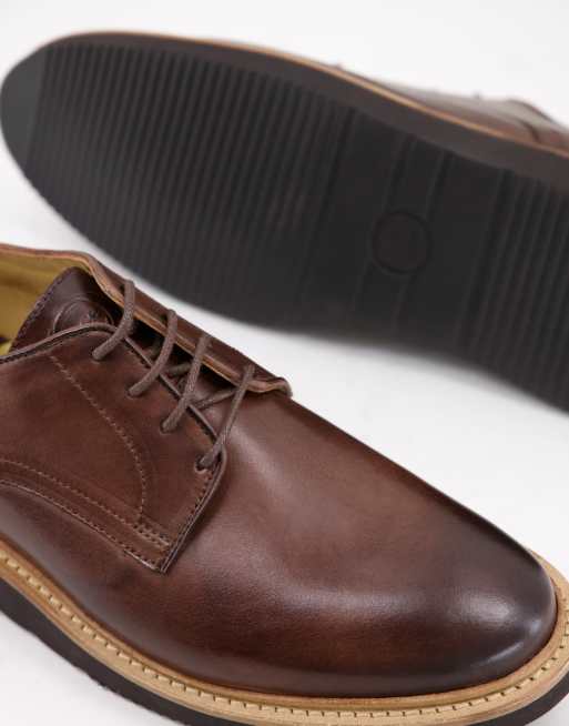 Base london draco derby shoes in brown leather | ASOS display picture 3
