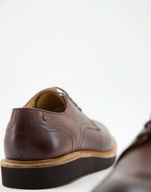 Base london draco derby shoes in brown leather | ASOS display picture 2