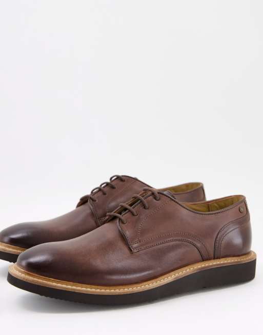 Base London – Draco – Derbyschuhe aus braunem Leder