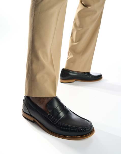 Base London Garfield penny loafer in black - view 1