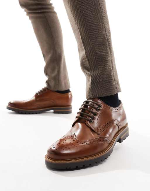 Base London Gibbs Washed Brogue in Tan