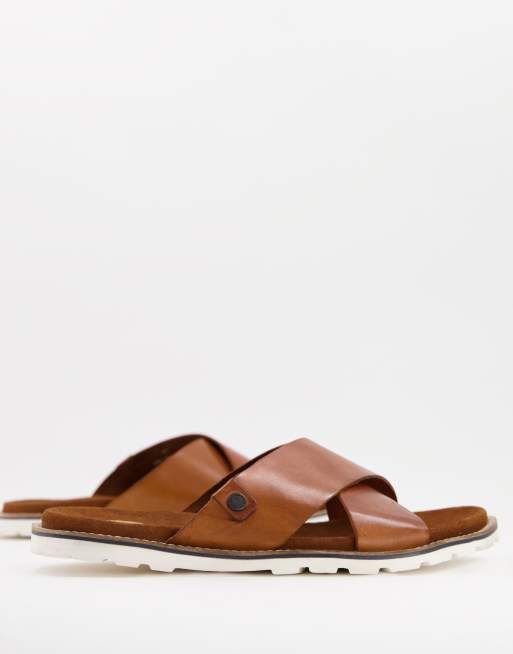 Base London gobi leather sandals in tan leather